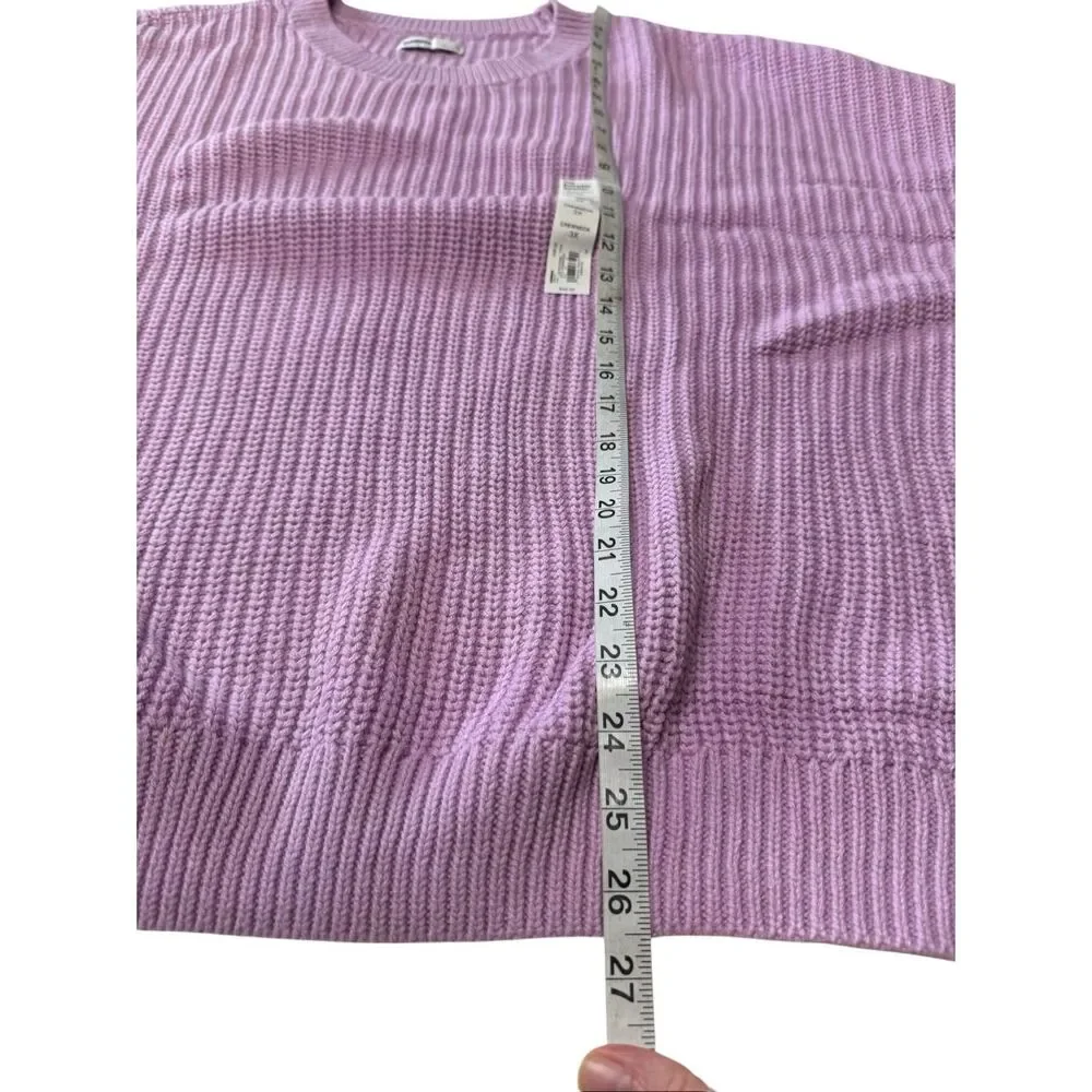 Sonoma Everyday Cotton Blend Fine Cable Lilac sweater Sz 3X NWOT - Picture 5 of 6